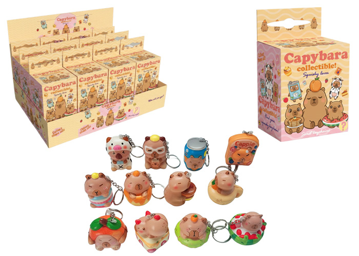 CAPIBARA Portachiavi Squishy 6cm In Blind Box In espo da 24pz 12ass…x24…x480